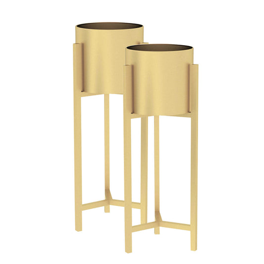 SOGA 2X 60cm Gold Metal Plant Stand with Flower Pot Holder Corner Shelving Rack Indoor Display