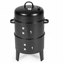 SOGA 3 In 1 Barbecue Smoker Outdoor Charcoal BBQ Grill Camping Picnic Fishing