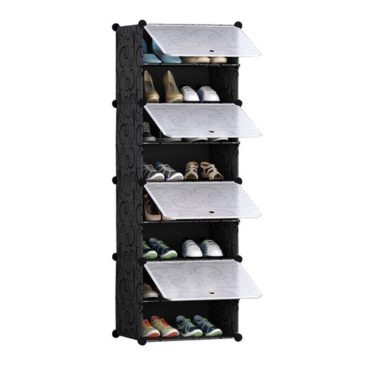 SOGA 8 Tier Shoe Rack Organizer Sneaker Footwear Storage Stackable Stand Cabinet Portable Wardrobe with Cover