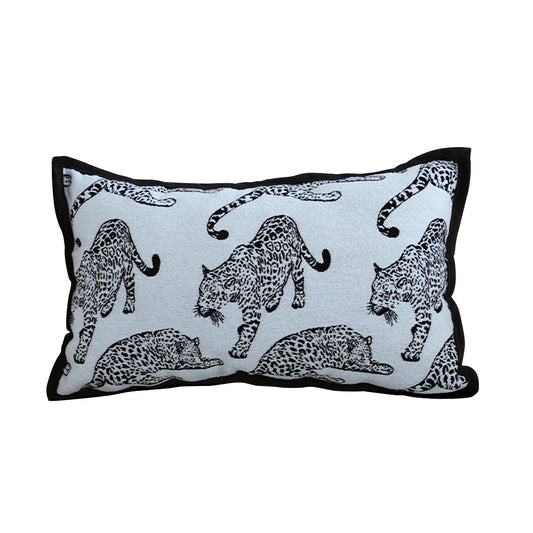 SOGA 30cm Throw Pillow White Leopard Light Luxury Lumbar Decorative Cushion for Living Room