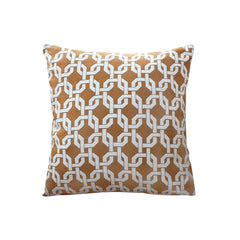 SOGA 50cm Brown Checkered Chain Jacquard Square Pillow Decorative Cushion for Home Deco