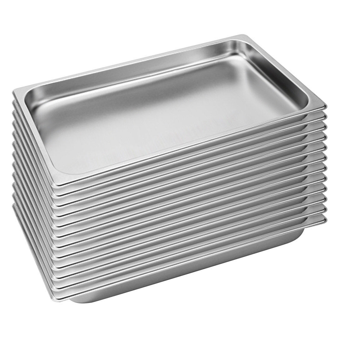 SOGA 12X Gastronorm GN Pan Full Size 1/1 GN Pan 4cm Deep Stainless Steel Tray