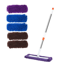 SOGA 60x12 Microfiber Flat Mop Floor Cleaning Pads Rotating Dust Remover 3 Color