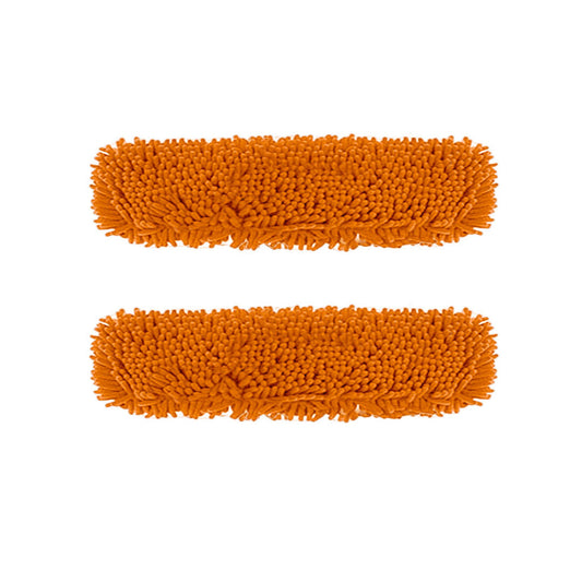 SOGA  2X 60x12 Orange Microfiber Flat Mop Floor Cleaning Pads Rotating Dust Remover