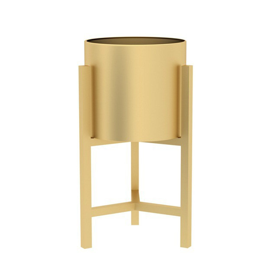 SOGA 45cm Gold Metal Plant Stand with Flower Pot Holder Corner Shelving Rack Indoor Display