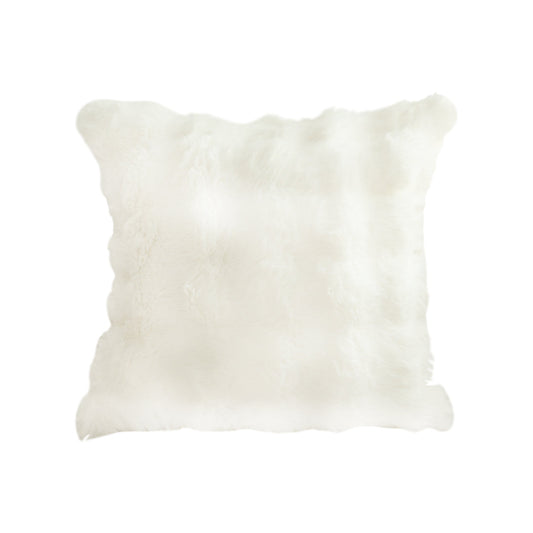 SOGA 50cm Throw Pillow White Rabbit Fur Cushion Luxurious Soft Decorative Square Pillow for Living Room