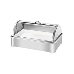 SOGA 59x38.5cm Silver Color Ceramic Serving Bowl Chafing Dish for Kitchen Essential