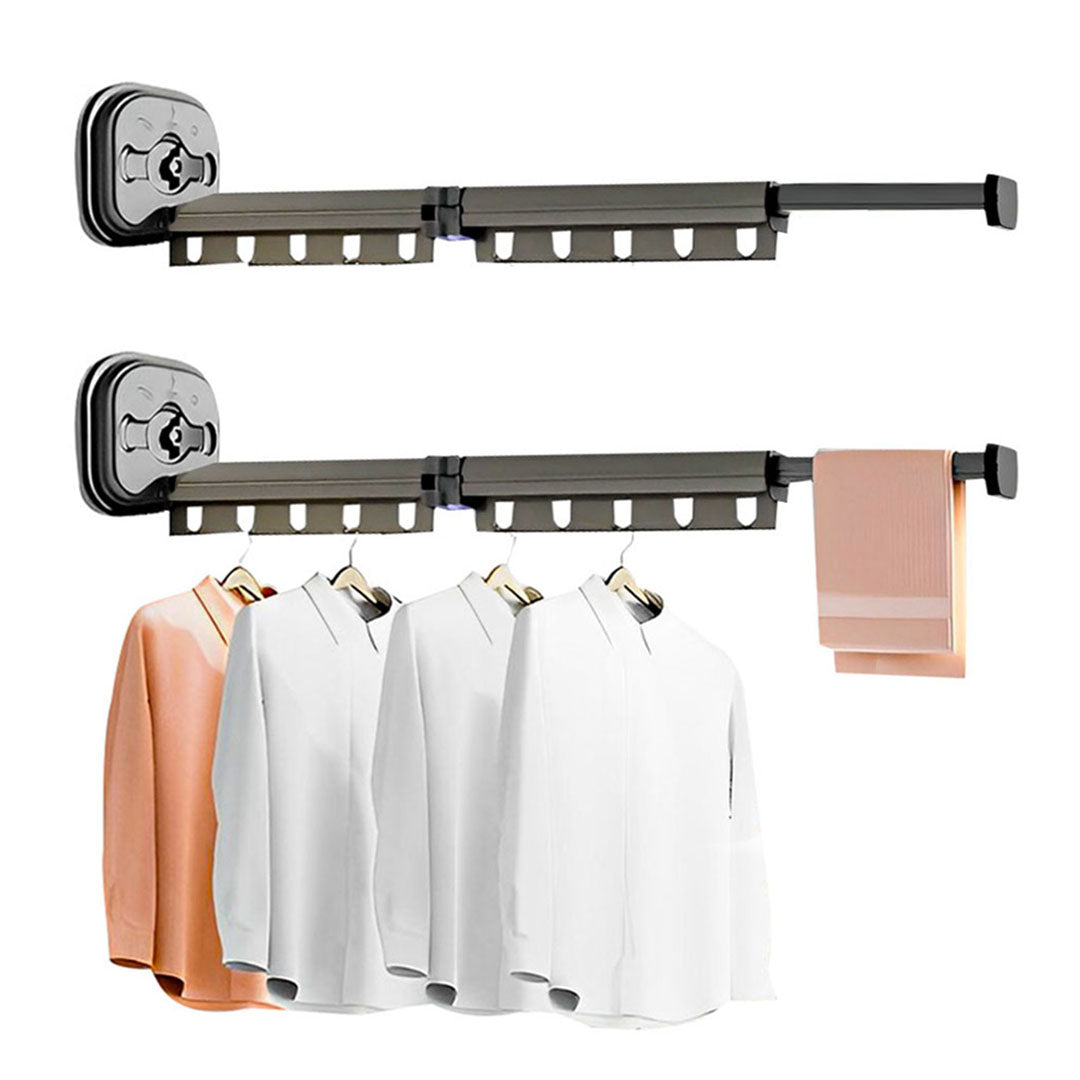 SOGA 2X 93.2cm Wall-Mounted Clothing Dry Rack Retractable Space-Saving Foldable Hanger