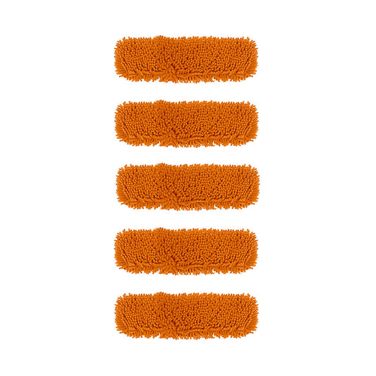 SOGA 5X 50x12 Orange Microfiber Flat Mop Floor Cleaning Pads Rotating Dust Remover