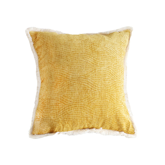 SOGA 50cm Throw Pillow Turmeric Yellow Aesthetic Chenille Texture for Home Decor