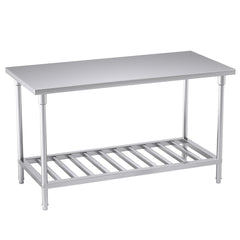 SOGA Commercial Catering Kitchen Stainless Steel Prep Work Bench Table 150*70*85cm