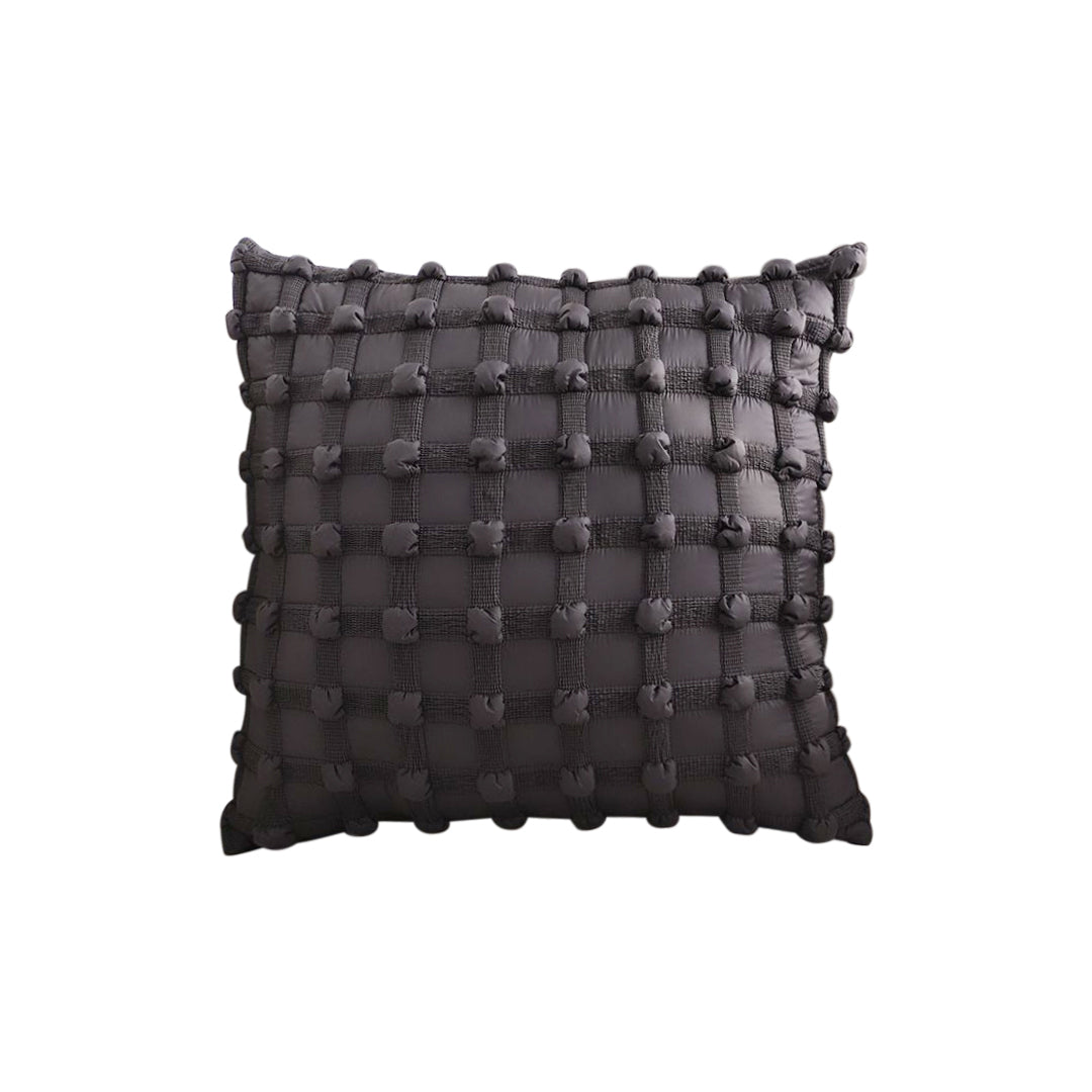 SOGA 45cm Black Medieval style Puff Rivet Square Product Throw Pillow