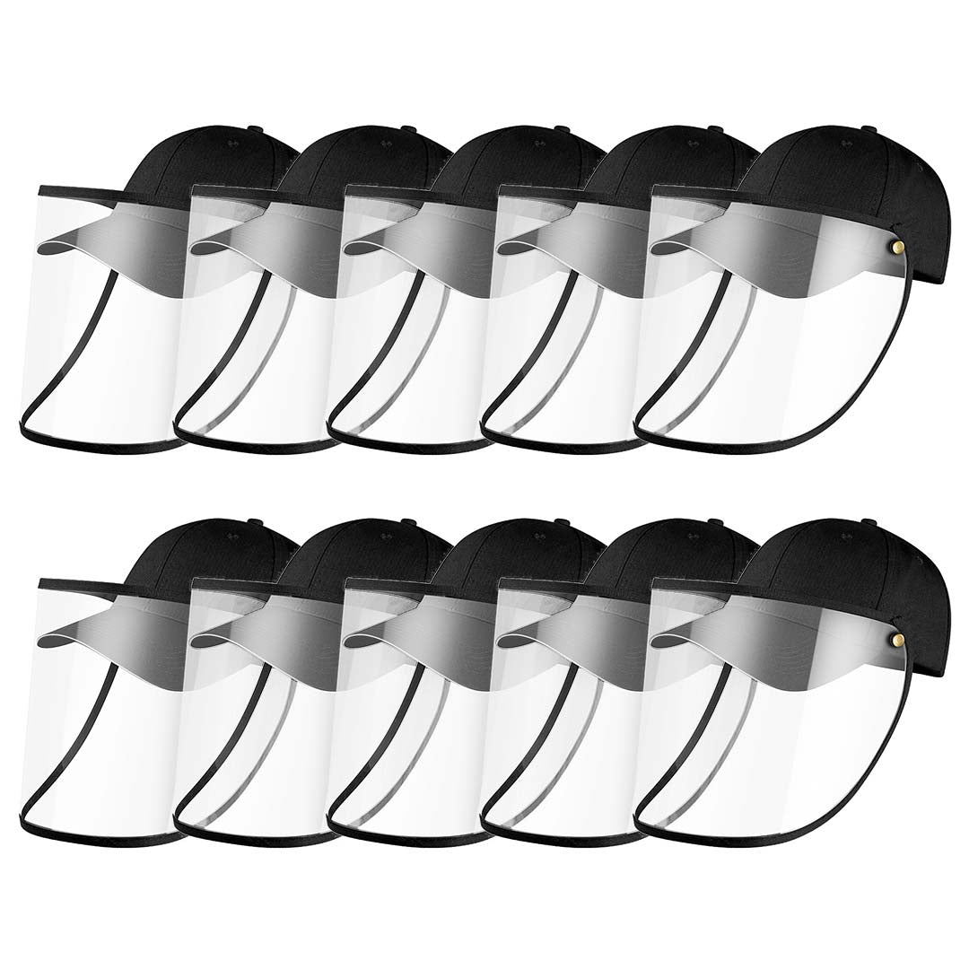 10X Outdoor Protection Hat Anti-Fog Pollution Dust Saliva Protective Cap Full Face HD Shield Cover Adult Black