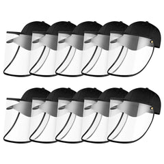 10X Outdoor Protection Hat Anti-Fog Pollution Dust Saliva Protective Cap Full Face HD Shield Cover Adult Black