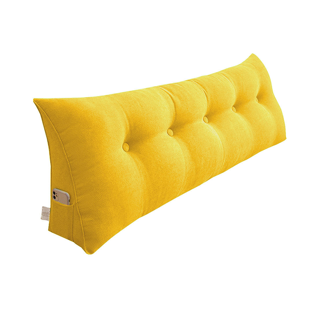 SOGA 120cm Yellow Triangular Wedge Bed Pillow Headboard Backrest Bedside Tatami Cushion Home Decor