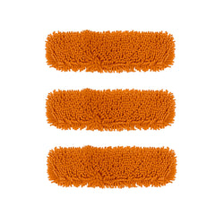 SOGA 3X 50x12 Orange Microfiber Flat Mop Floor Cleaning Pads Rotating Dust Remover