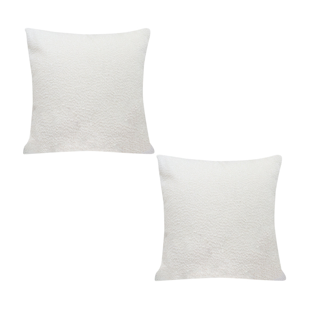 SOGA 2X 50cm White Throw Pillow Premium Polyester Fiber and Cotton for Home Decor