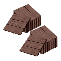 SOGA 2X 11 pcs Dark Chocolate DIY Wooden Composite Decking Tiles Garden Outdoor Backyard Flooring Home Decor