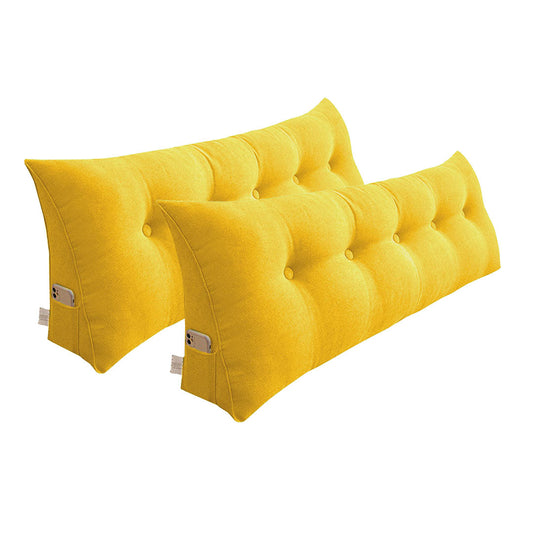 SOGA 2X 120cm Yellow Triangular Wedge Bed Pillow Headboard Backrest Bedside Tatami Cushion Home Decor