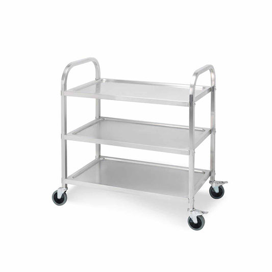 SOGA 3 Tier Stainless Steel Kitchen Dinning Food Cart Trolley Utility Size 75x40x83.5cm Small