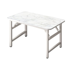 SOGA 120x60x75cm White Foldable Computer Study Table Easy Assembly Desk No Chair