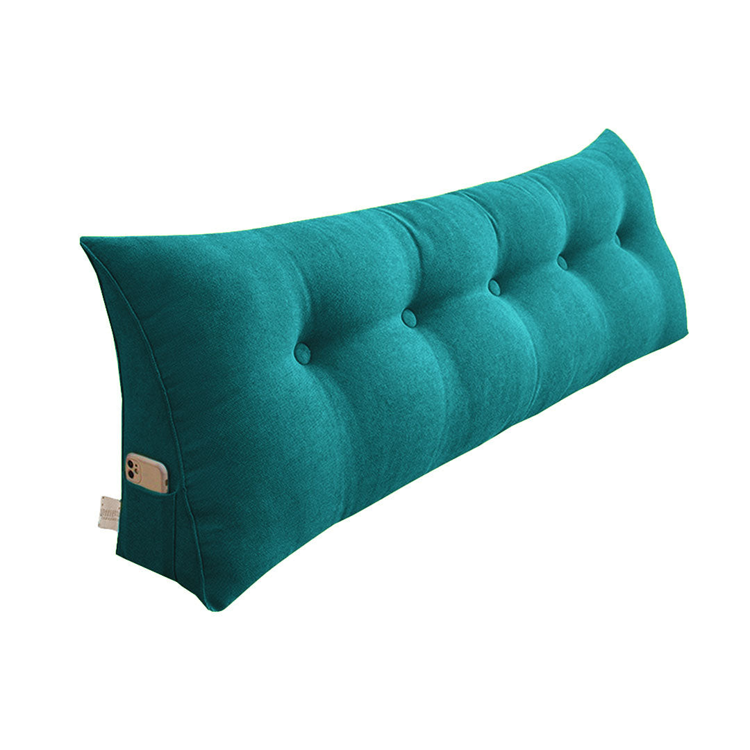 SOGA 150cm Blue Green Triangular Wedge Bed Pillow Headboard Backrest Bedside Tatami Cushion Home Decor