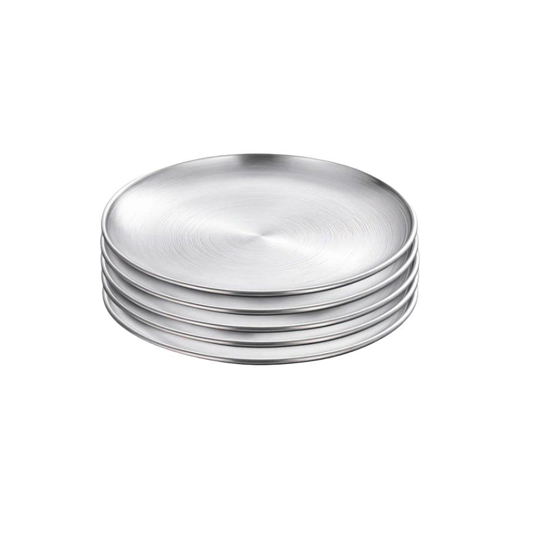 SOGA 17cm Premium Silver Grilling Plate  Durable Heat Resistant Perfect for BBQs and Outdoor Cooking Kitchen Essential