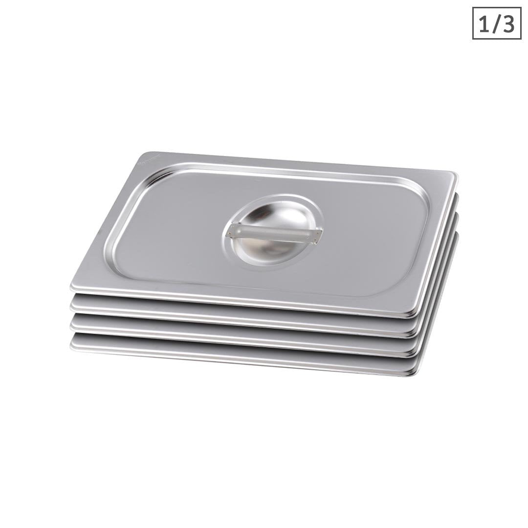 SOGA 4X Gastronorm GN Pan Lid Full Size 1/3 Stainless Steel Tray Top Cover