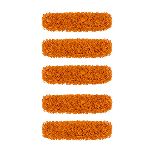 SOGA 5X 60x12 Orange Microfiber Flat Mop Floor Cleaning Pads Rotating Dust Remover