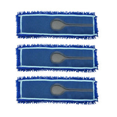 SOGA 3X 100x22 Blue Microfiber Flat Mop Floor Cleaning Pads Rotating Dust Remover