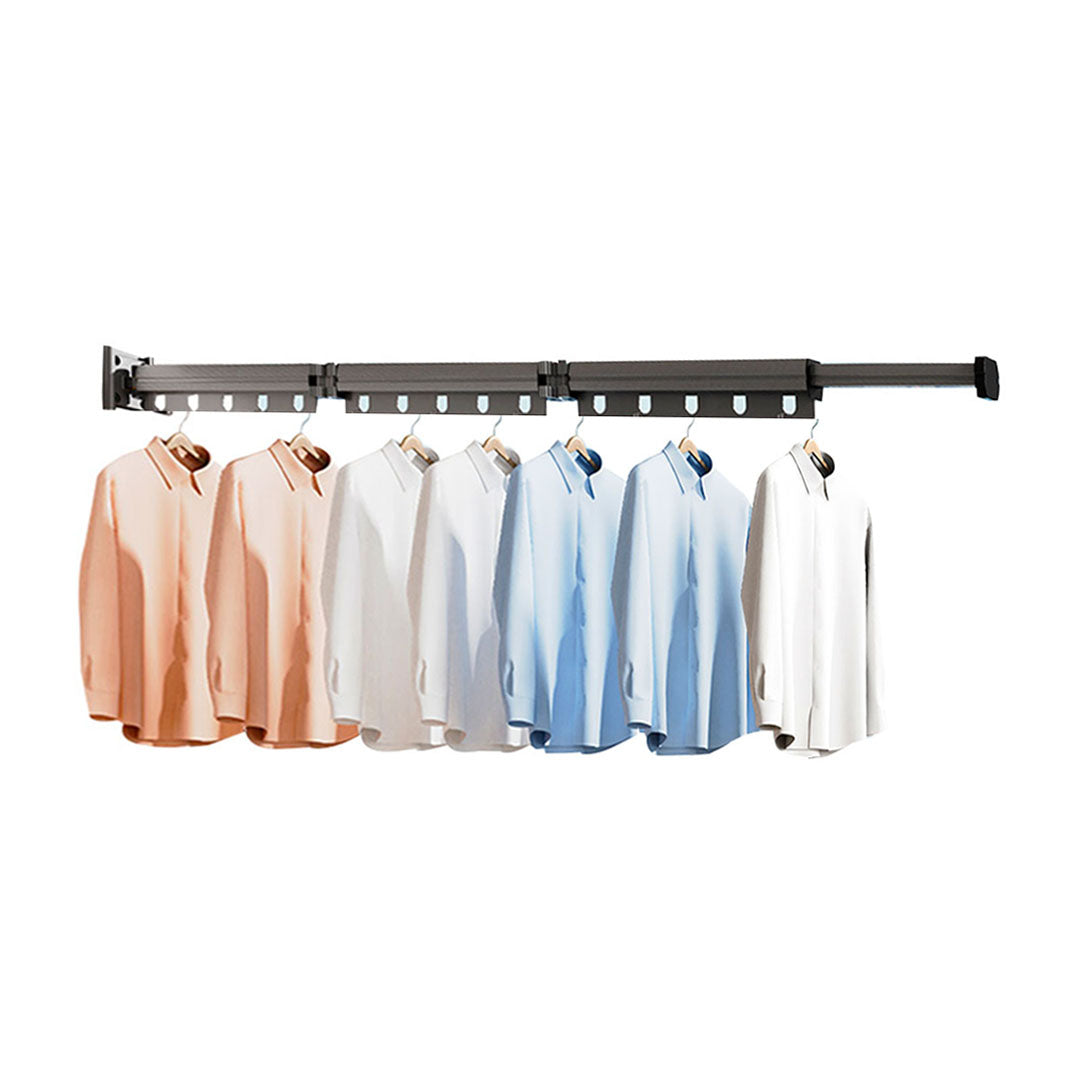 SOGA 93.2cm Wall-Mounted Clothing Dry Rack Retractable Space-Saving Foldable Hanger