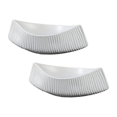 SOGA 2X 37x12.5cm Ornament Boat Shaped Plate Ceramic Food Decoration Serving Tray For Kitchenware