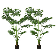 SOGA 2X 180cm Artificial Natural Green Fan Palm Tree Fake Tropical Indoor Plant Home Office Decor