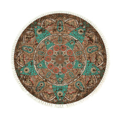 SOGA 90cm Mandala Round Area Thick Anti-slip Doormat Home Decor