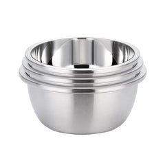 SOGA 3Pcs Deepen Polished Stainless Steel Stackable Baking Washing Mixing Bowls Set Food Storage Basin