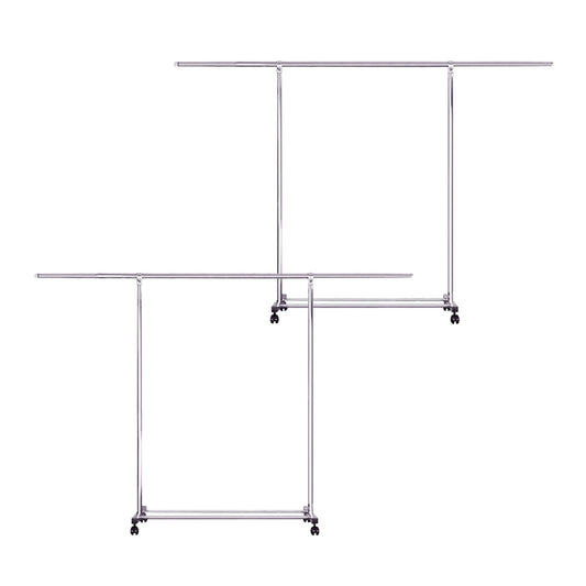 SOGA 2X 240cm Stainless Steel Floor-Standing Clothes Rack - Durable and Space-Saving Laundry Organizer