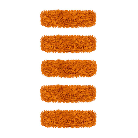 SOGA 5X 50x12 Orange Microfiber Flat Mop Floor Cleaning Pads Rotating Dust Remover