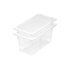 SOGA 150mm Clear Gastronorm GN Pan 1/3 Food Tray Storage Bundle of 2