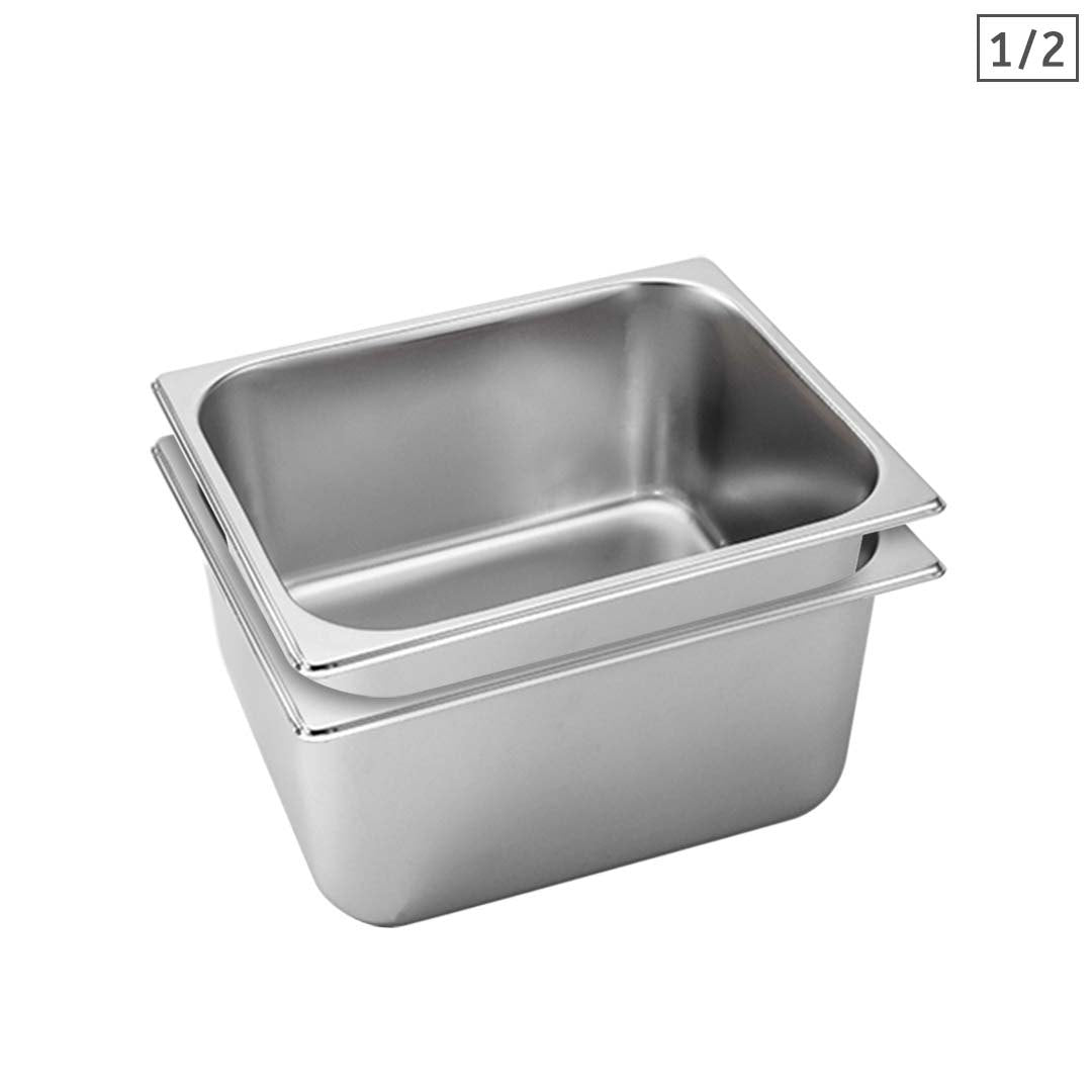 SOGA 2X Gastronorm GN Pan Full Size 1/2 GN Pan 20cm Deep Stainless Steel Tray