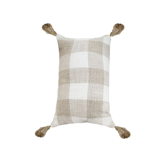 SOGA 30CM Pillow Lumbar Cover Decorative Plaid Farmhouse Cushion Throw Pillow