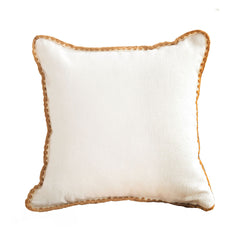 SOGA 45cm Warm Wood Tone & Apricot Shell Edged Square Throw Pillow