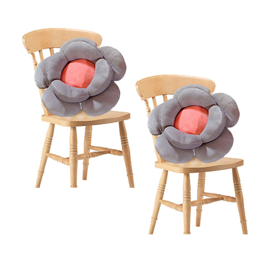 SOGA 2X Grey Double Flower Shape Cushion Soft Bedside Floor Plush Pillow Home Decor