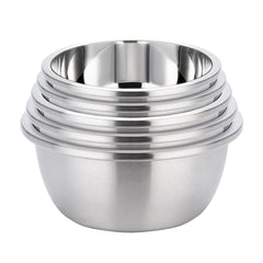 SOGA 5Pcs Deepen Polished Stainless Steel Stackable Baking Washing Mixing Bowls Set Food Storage Basin