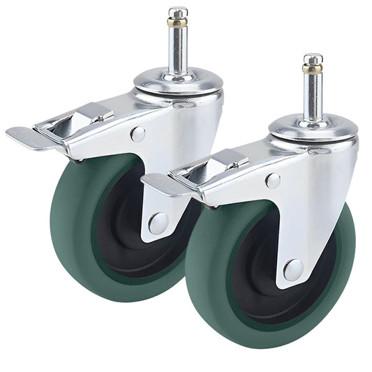 SOGA 2 x 4" Heavy Duty Polyurethane Swivel Castor Brake Wheels