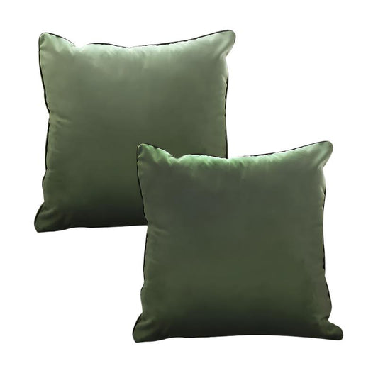 SOGA 2X 45cm Subtle Army Green Foliage Velvet Square Throw Pillow