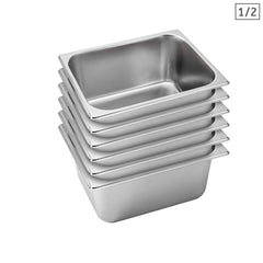 SOGA 6X Gastronorm GN Pan Full Size 1/2 GN Pan 15cm Deep Stainless Steel Tray