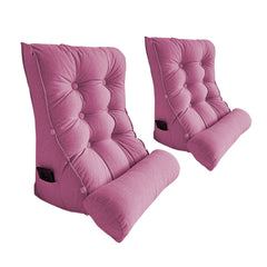 SOGA 2X 45cm Magenta Triangular Wedge Lumbar Pillow Headboard Backrest Sofa Bed Cushion Home Decor