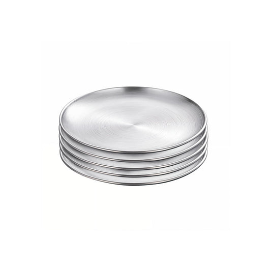 SOGA 14cm Premium Silver Grilling Plate Durable, Heat Resistant Perfect for BBQs and Outdoor Cooking Kitchen Essential