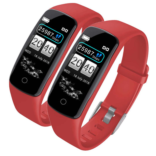 SOGA 2x Sport Monitor Wrist Touch Fitness Tracker Smart Watch Red