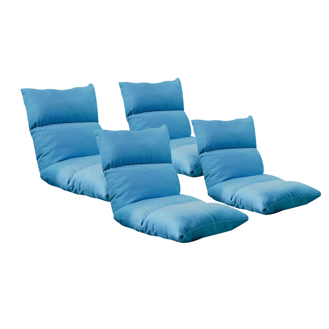 SOGA 4X Lounge Floor Recliner Adjustable Lazy Sofa Bed Folding Game Chair Blue